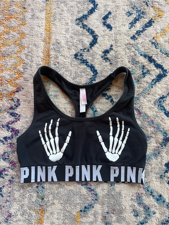 Victoria's Secret Other - Victoria's Secret Black Racerback Sports Bra with Pink Logo Tag